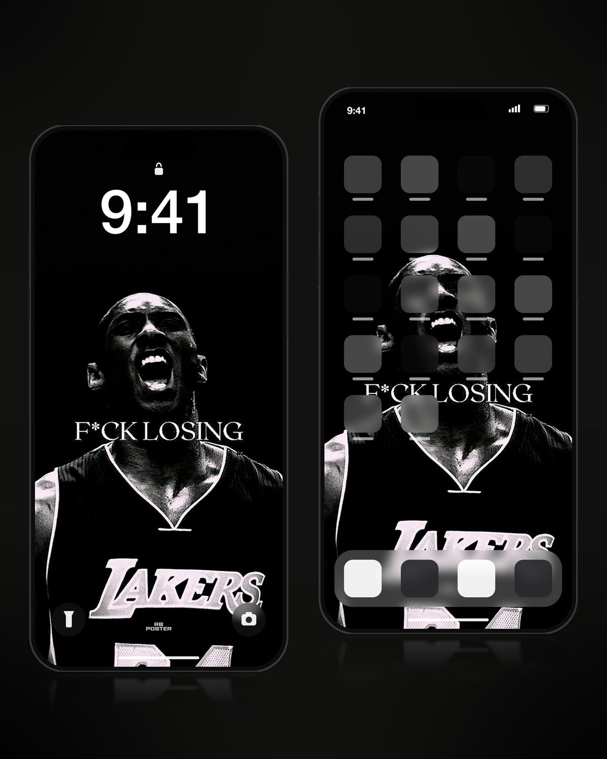 F*CK LOSING · wallpaper en la pantalla de bloqueo y en la de inicio