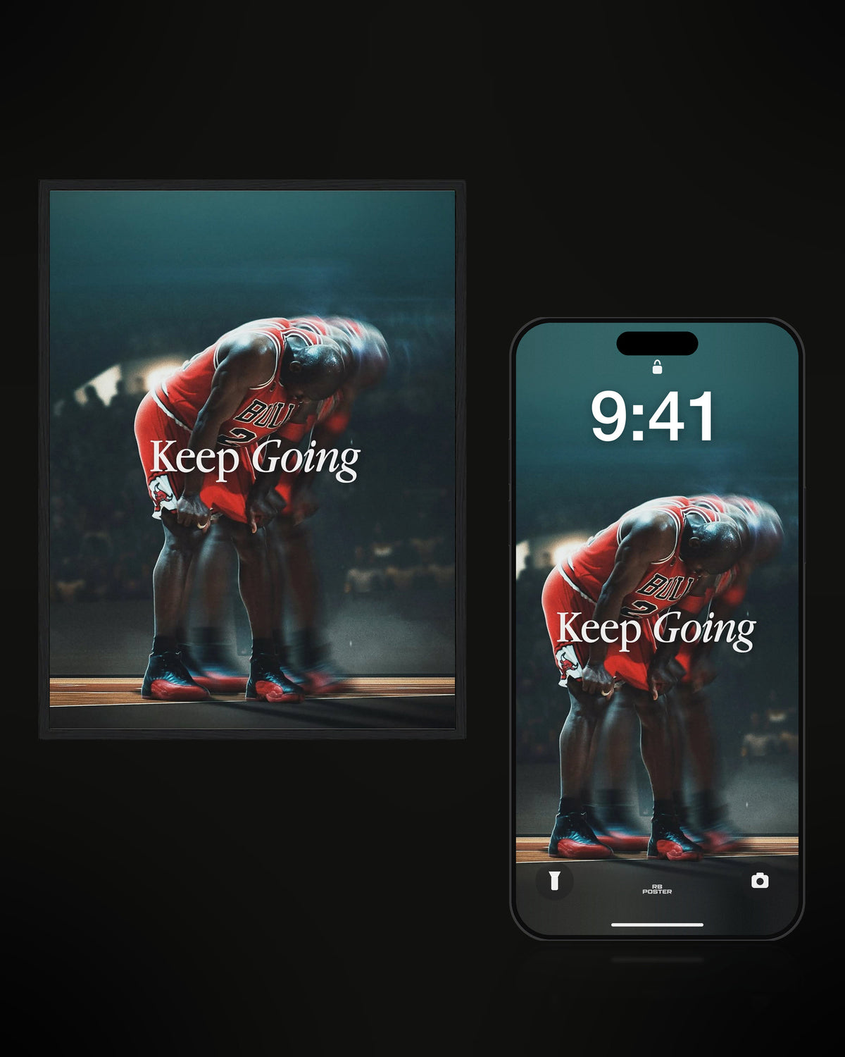 KEEP GOING · el wallpaper junto al póster
