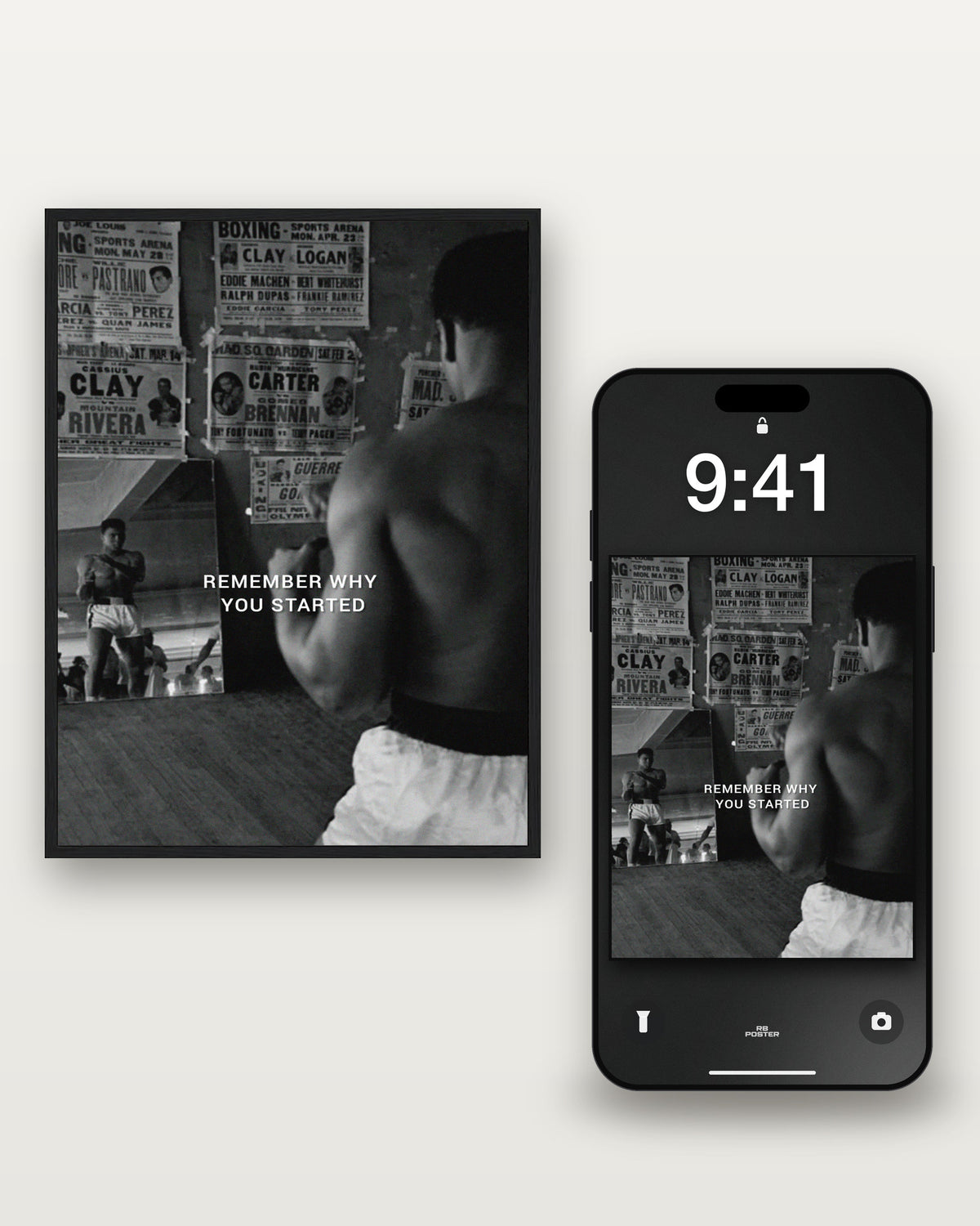 MOTIVATION · el wallpaper junto al póster