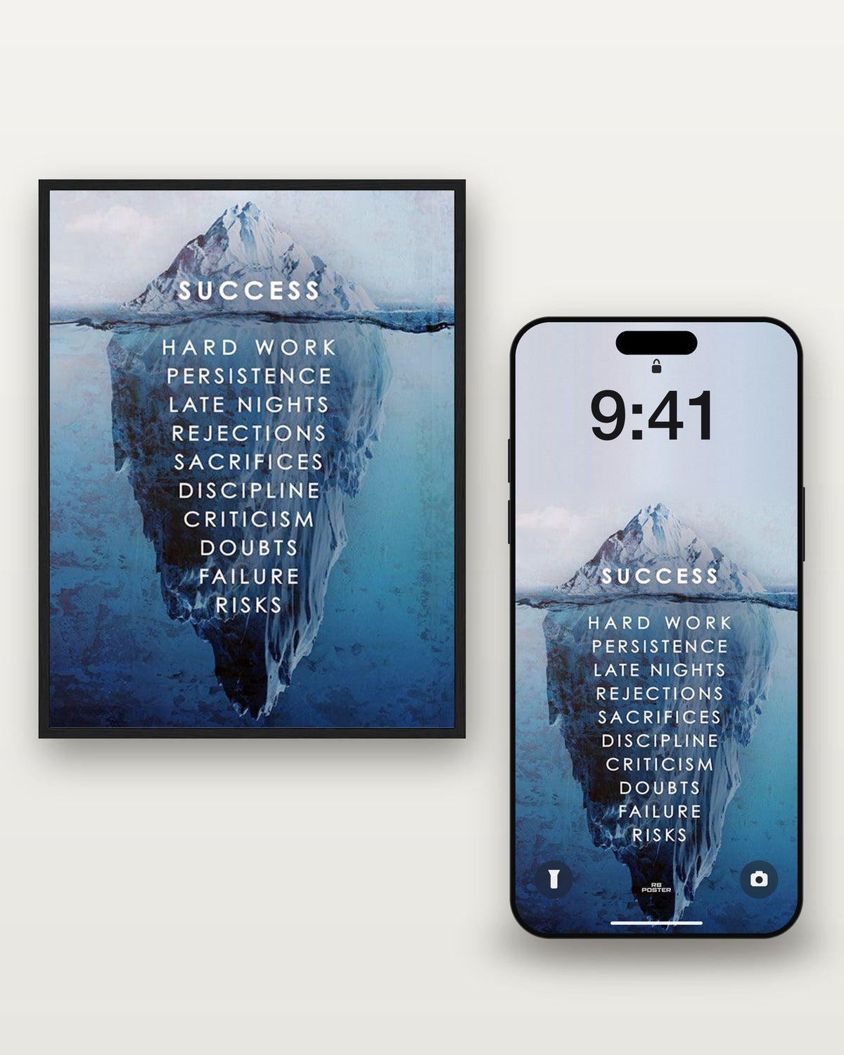 Success Ice · el wallpaper junto al póster