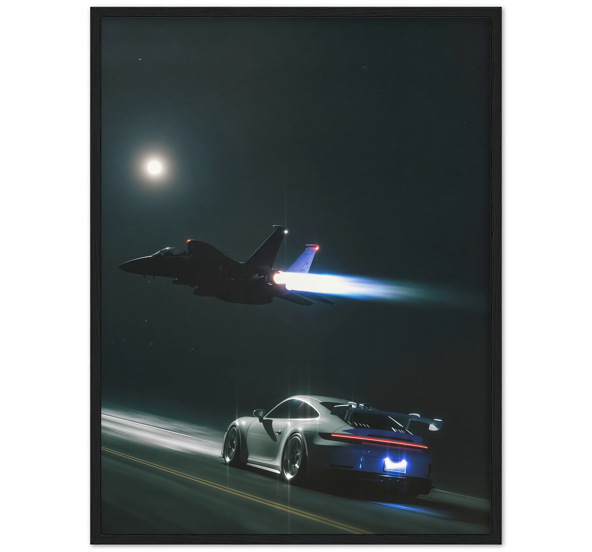 AVION Y COCHE DE NOCHE
