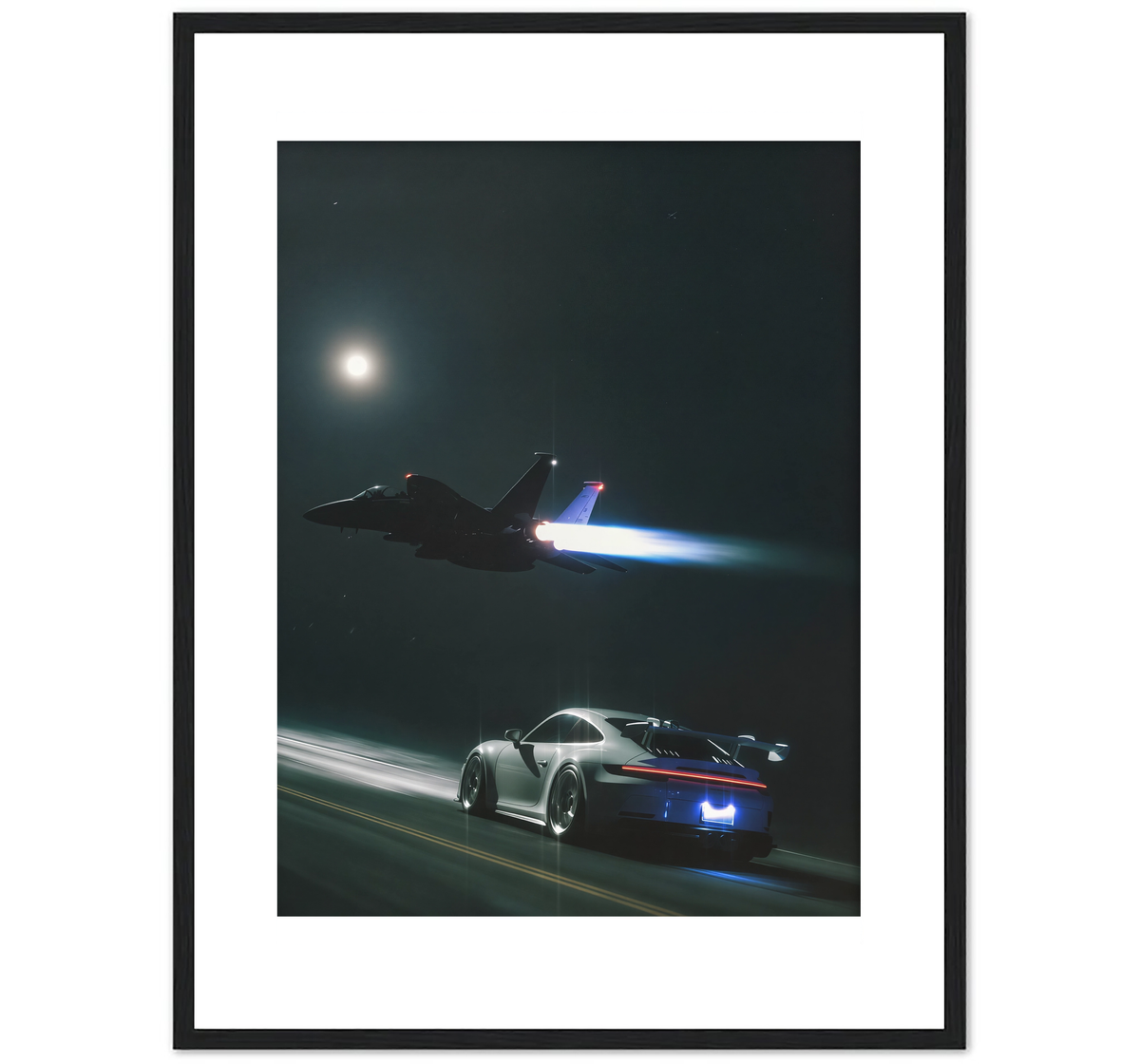 AVION Y COCHE DE NOCHE