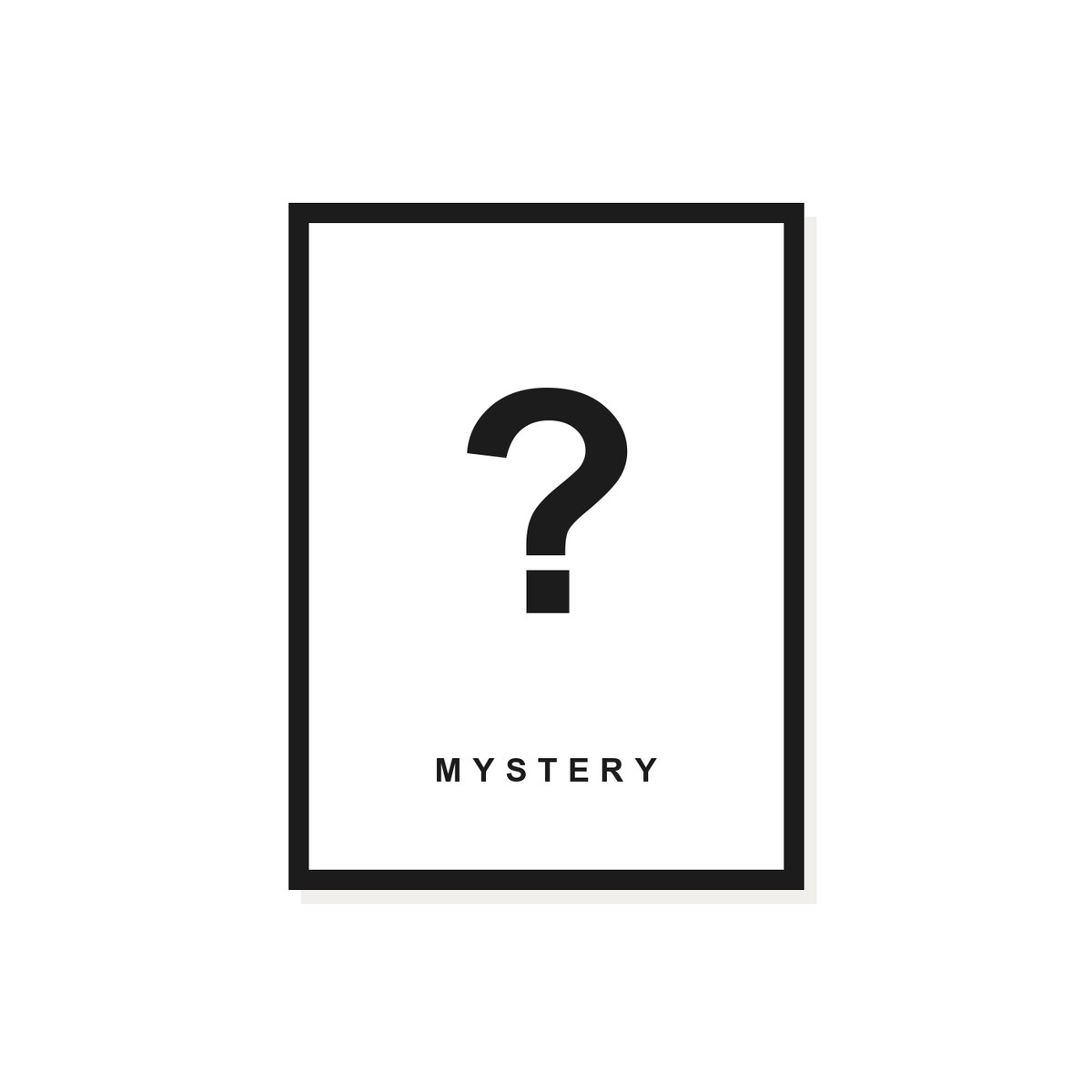 Póster Mystery de RB Poster: lámina enmarcada en negro con un signo de interrogación