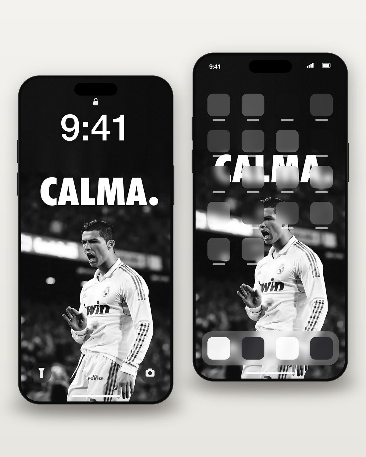CALMA · wallpaper en la pantalla de bloqueo y en la de inicio