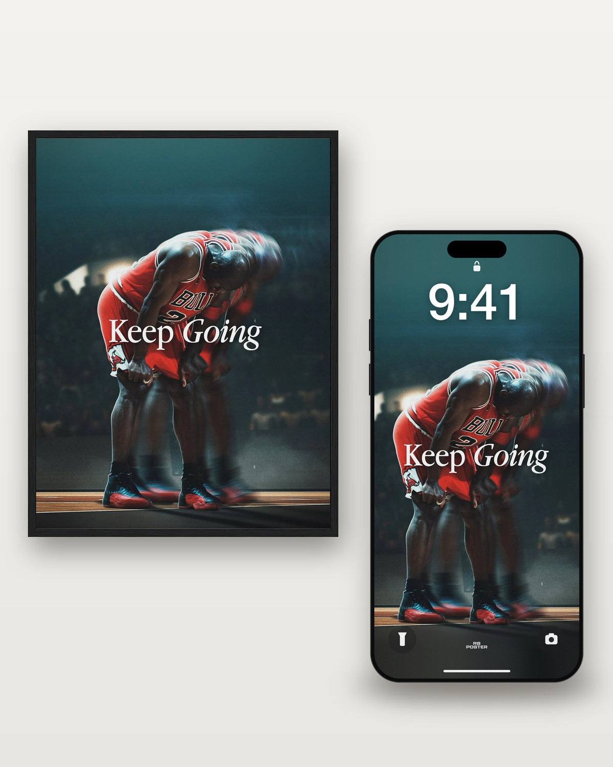 KEEP GOING · el wallpaper junto al póster