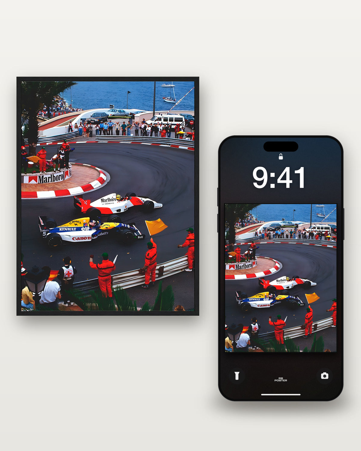 Monaco Classic X · el wallpaper junto al póster